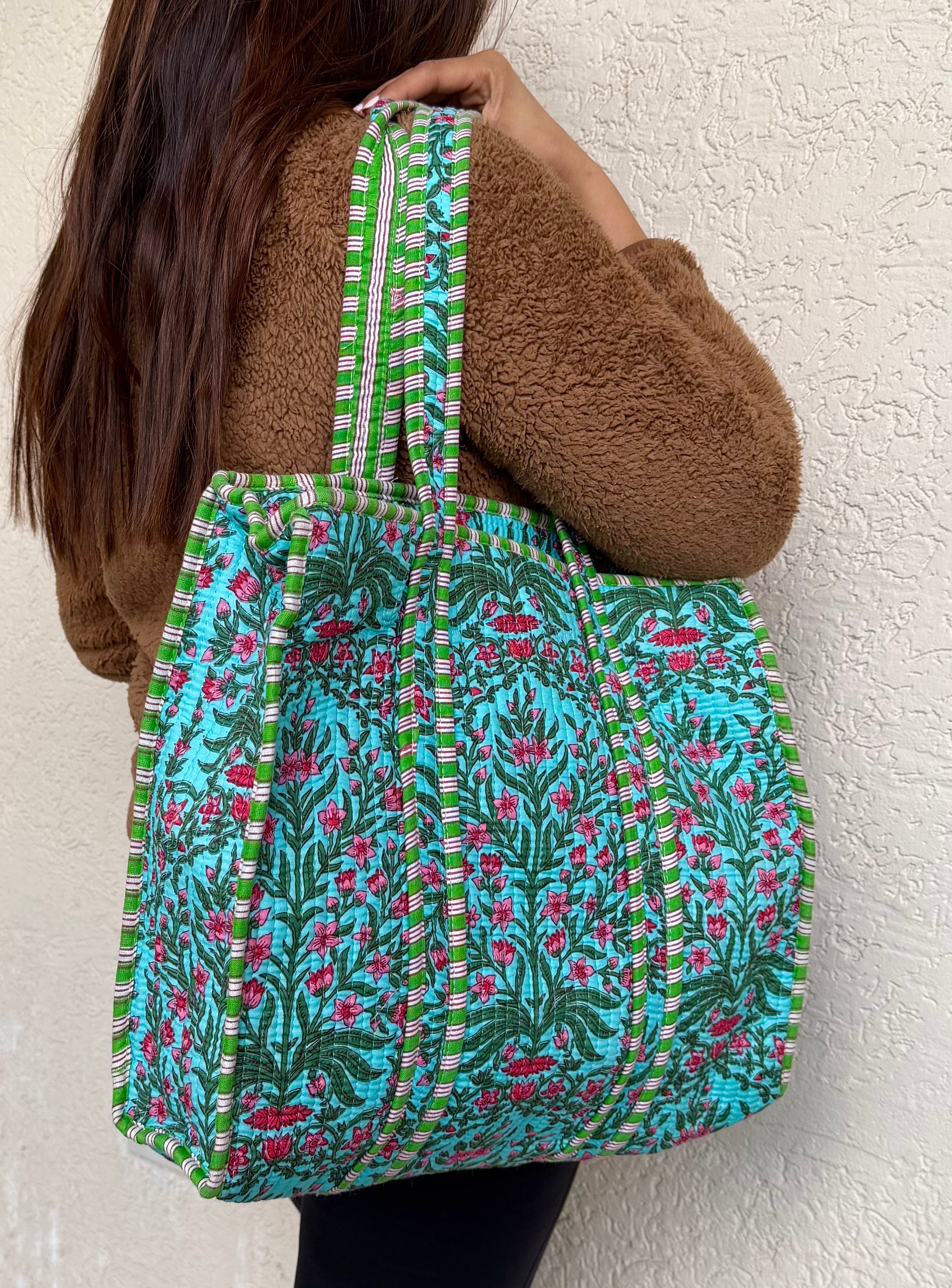 Neela Buti Quilted Tote