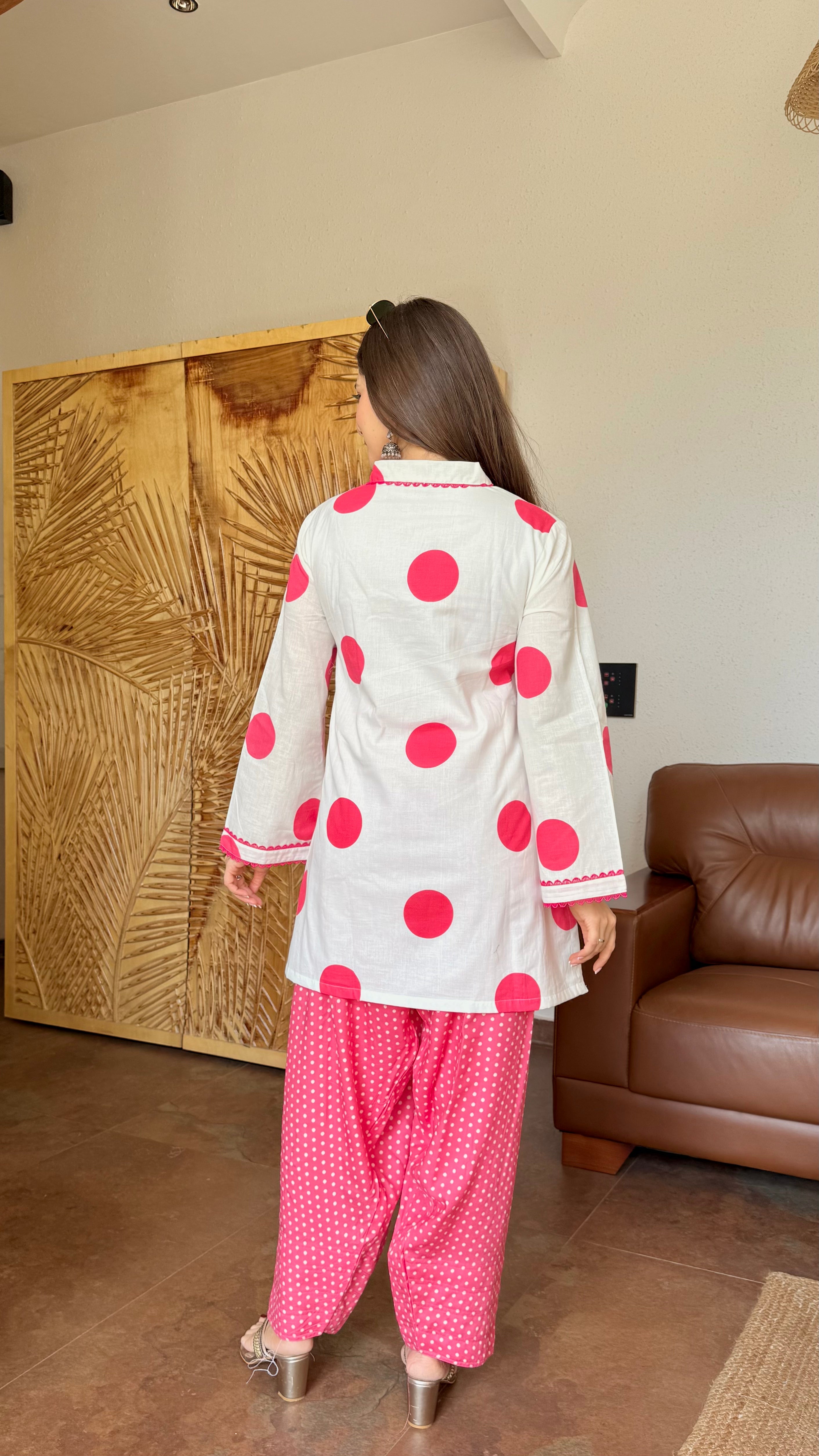 PINK POLKA FARSHI SET